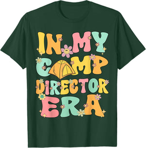 In My Camp Director Era Groovy Retro Summer Camp Director Men Women Kids T-Shirt - T-Shirt | Forest