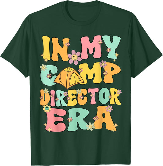 In My Camp Director Era Groovy Retro Summer Camp Director Men Women Kids T-Shirt - T-Shirt | Forest