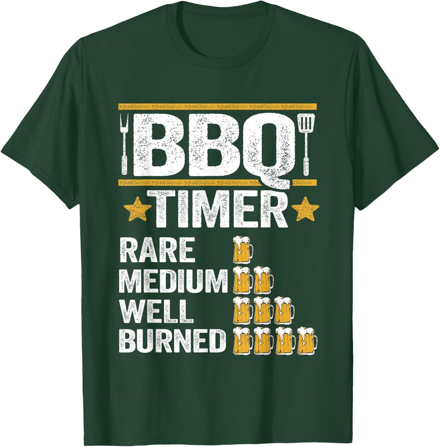 BBQ Timer Grilling Barbecue Smoking Meat Funny Pig Pork Rub T-Shirt - T-Shirt | Forest
