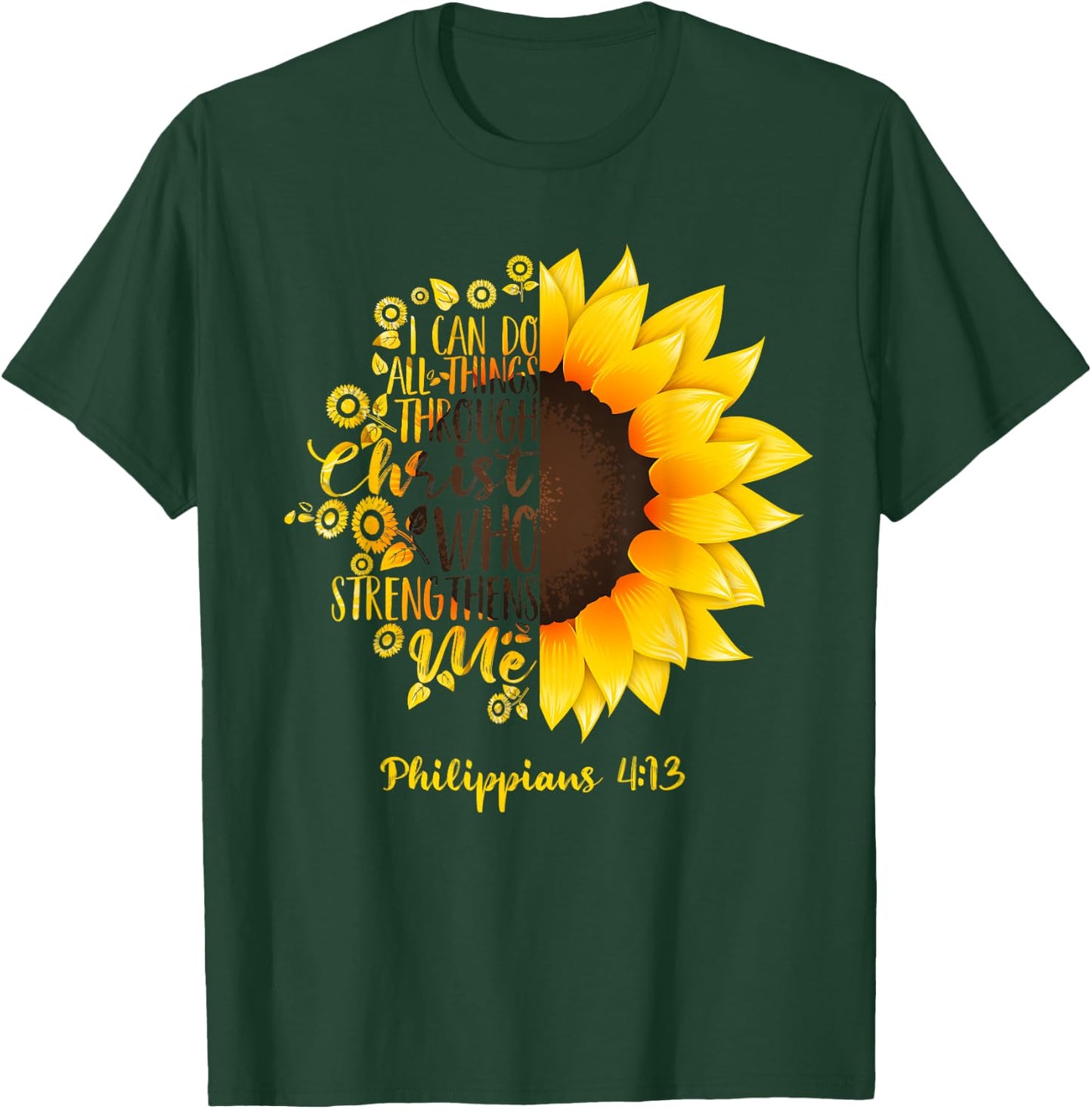 Cute Christian Sunflower Gift | Best Religious Women Moms T-Shirt - T-Shirt | Forest