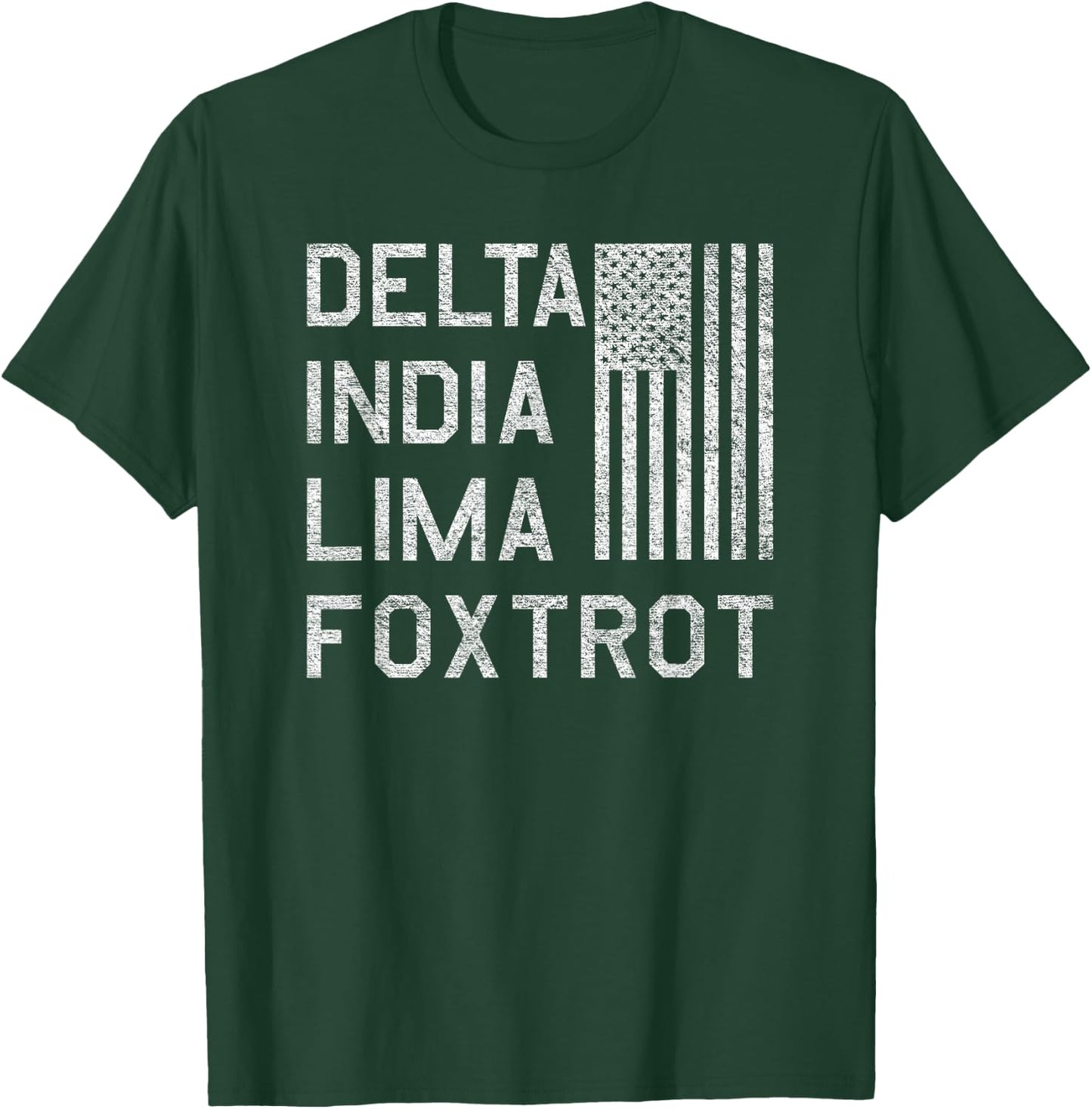 DILF Delta India Lima Foxtrot US Flag American Patriot T-Shirt - T-Shirt | Forest