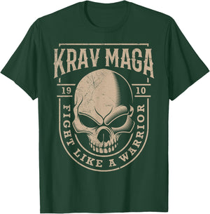 Skull Krav MAGA Warrior - Combat and Self Defense Gift T-Shirt - T-Shirt | Forest
