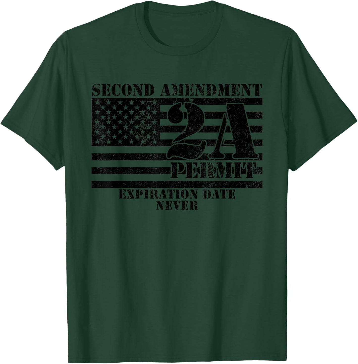 2nd Amendment - 2A Protected American Flag USA Patriot Gift T-Shirt - T-Shirt | Forest