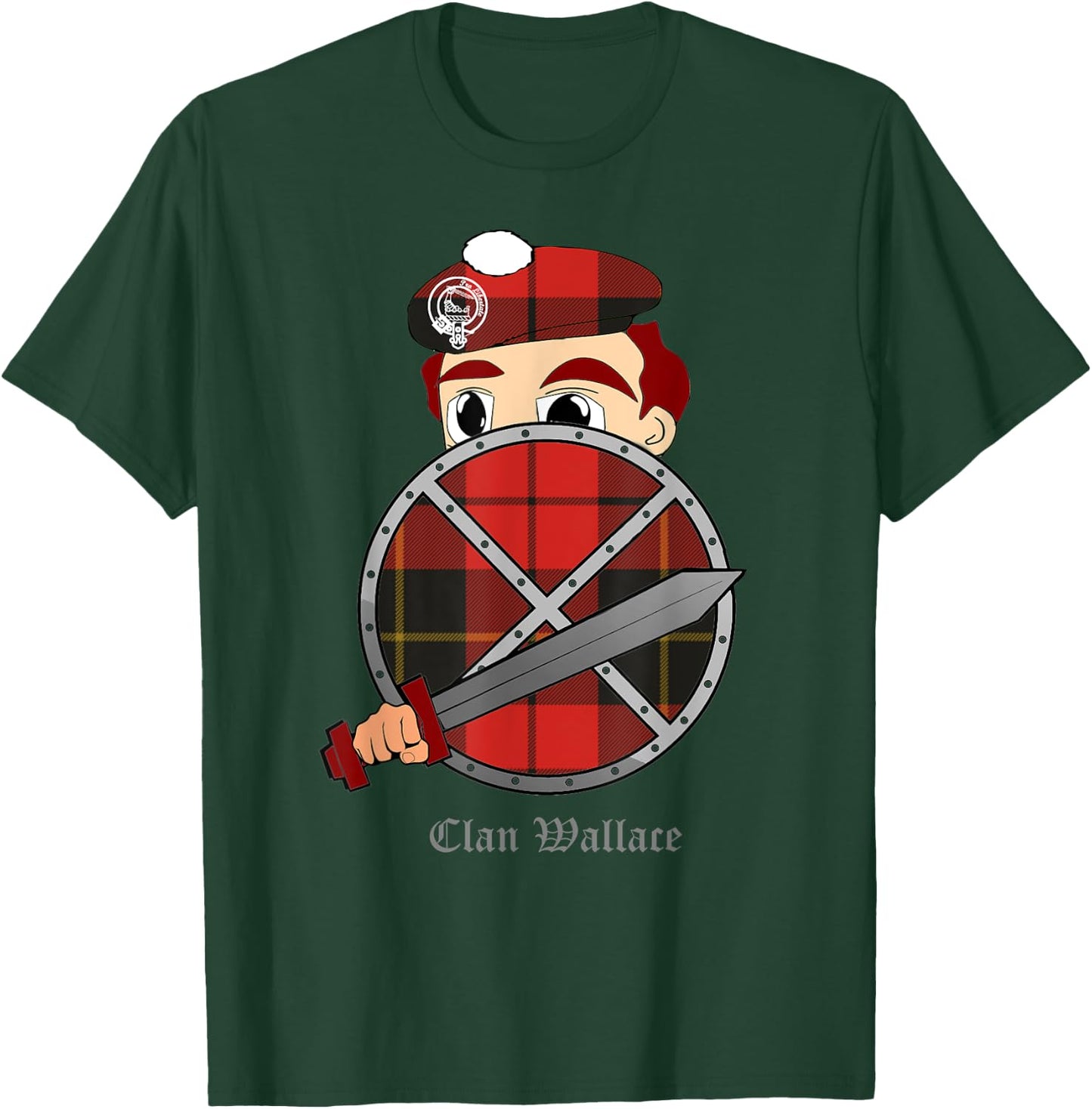 Clan Wallace surname last name Scottish Tartan crest T-Shirt - T-Shirt | Forest
