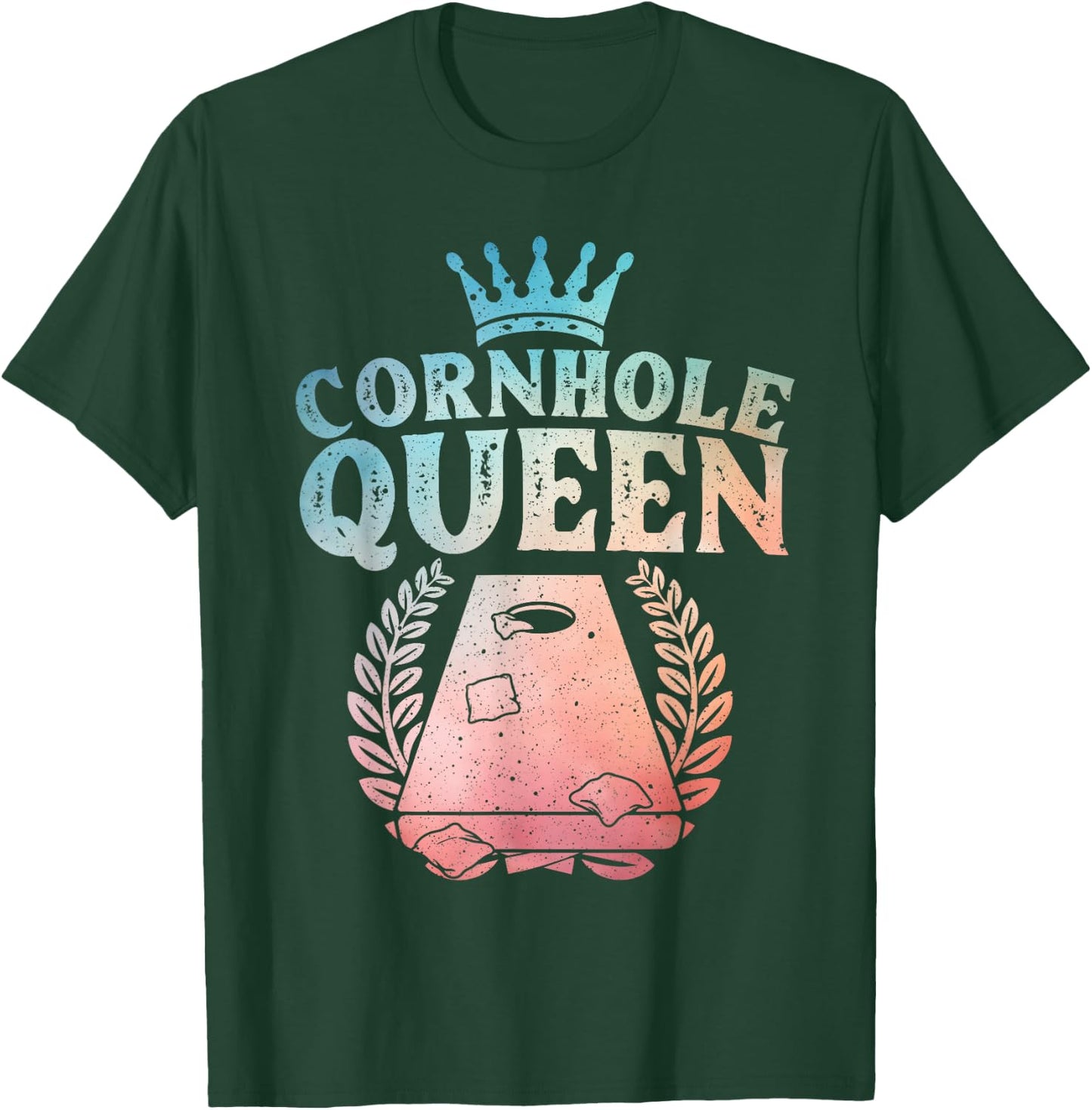 Cool Cornhole Queen Design Girls Cornhole Players T-Shirt - T-Shirt | Forest