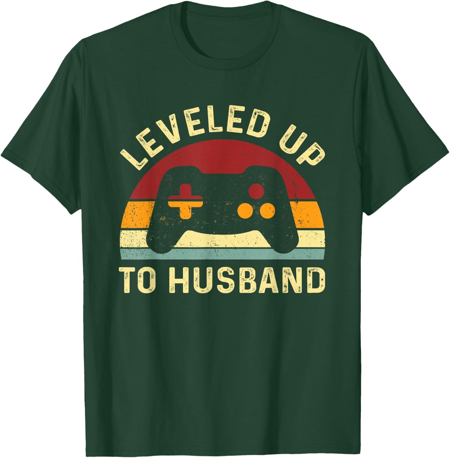 Leveled Up To Husband - Newlywed Groom - Just Married Couple T-Shirt - T-Shirt | Forest