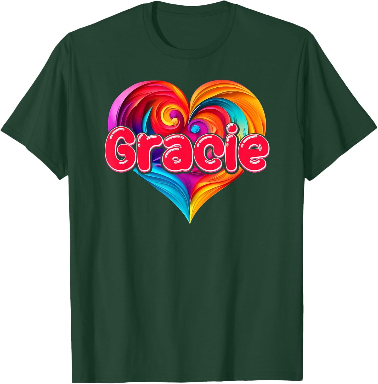 I Heart Love Gracie First Name Colorful Named T-Shirt - T-Shirt | Forest