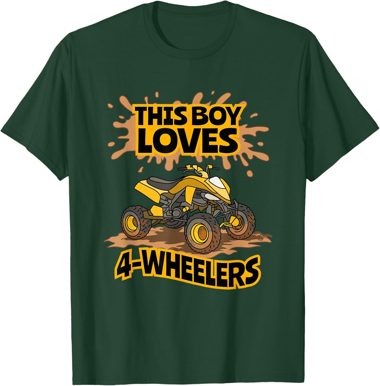 Kids ATV Outfit 4 Wheeler Mudding Gift Boys Four Wheeler T-Shirt - T-Shirt | Forest