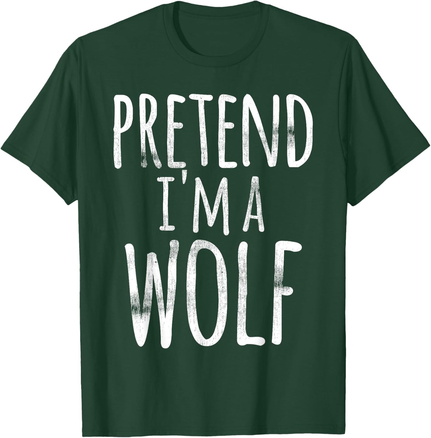 Funny Easy Lazy Halloween PRETEND I'M A WOLF COSTUME Outfit T-Shirt - T-Shirt | Forest