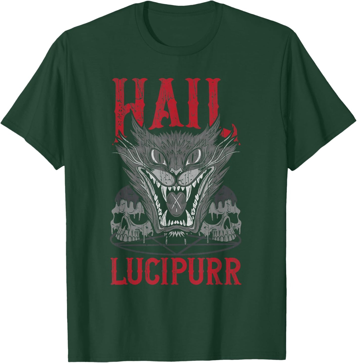 Hail Lucipurr Death Metal Cat Satan Men Women T-Shirt - T-Shirt | Forest