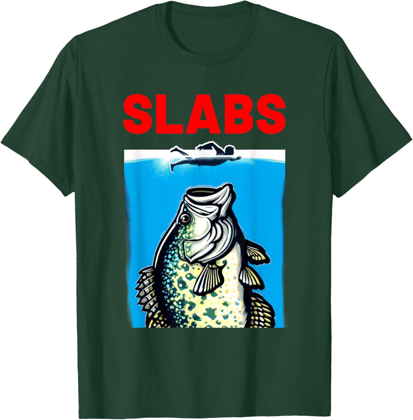 Funny Slab Famous Shark Movie Parody Slabs Crappie Fishing T-Shirt - T-Shirt | Forest