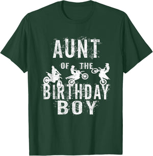 Aunt Of The Birthday Boy Dirt Bike B-day Party T-Shirt - T-Shirt | Forest