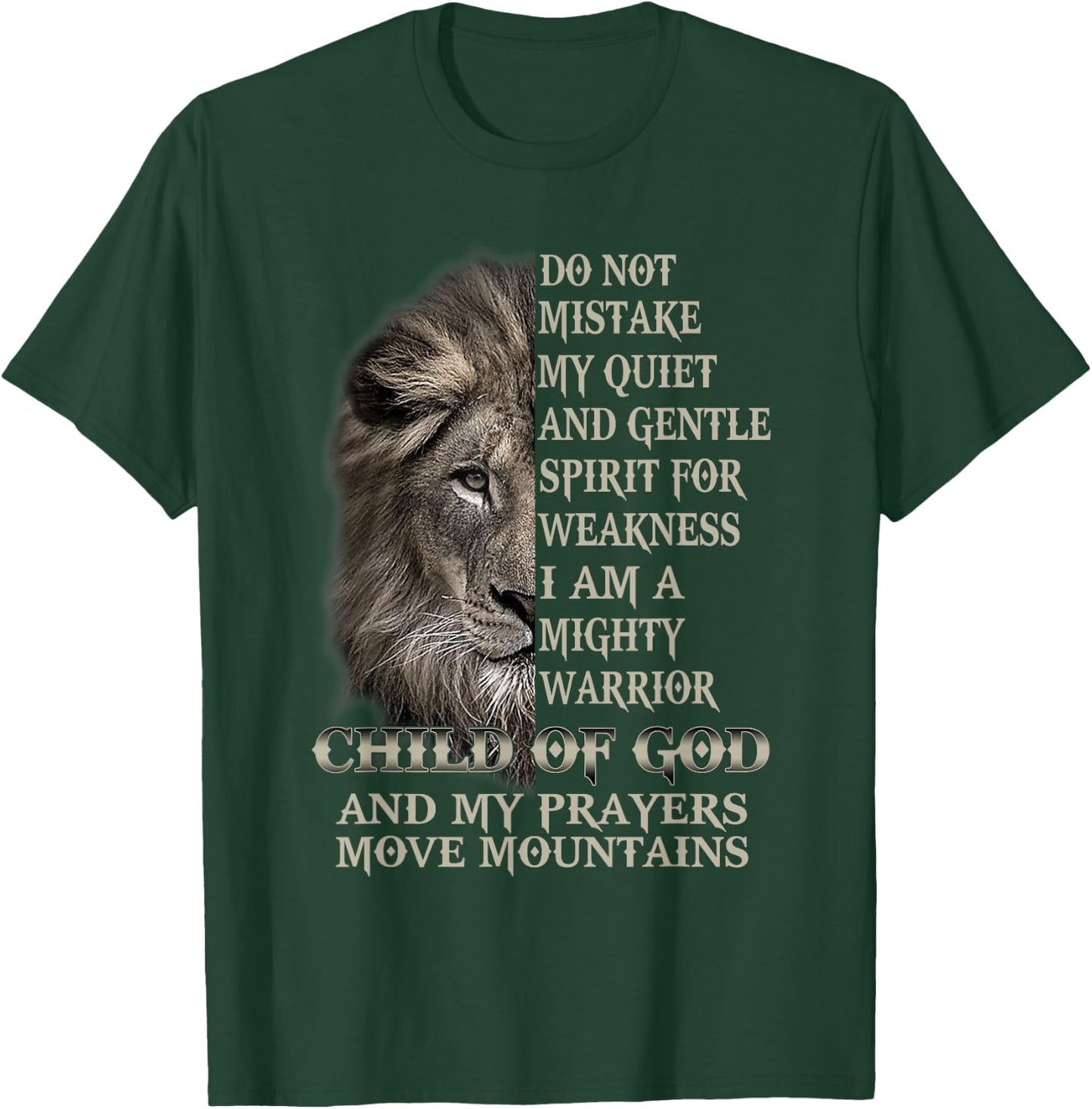 I Am A Mighty Warrior Child Of God Lion Christ Jesus Lover T-Shirt - T-Shirt | Forest