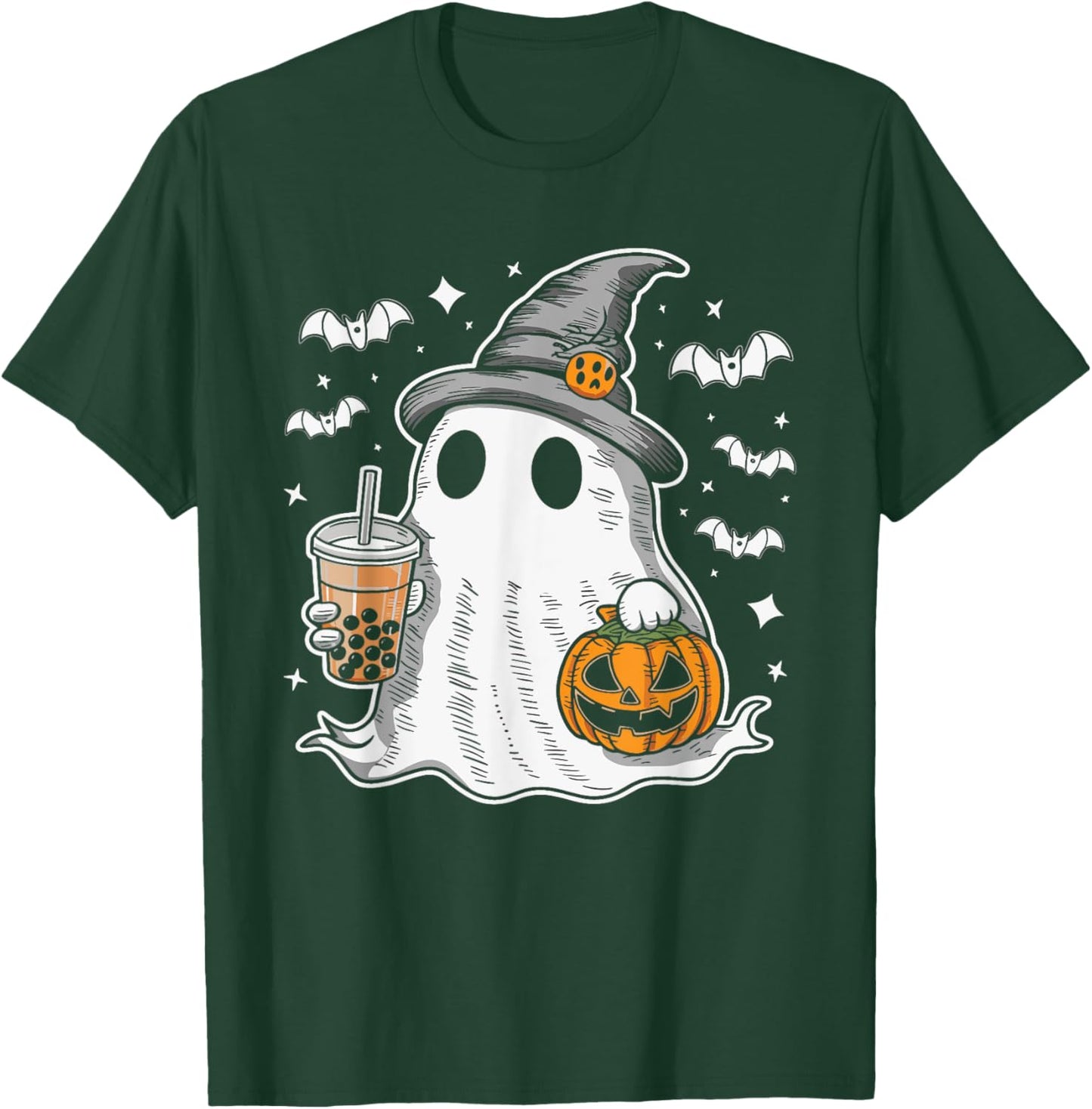 Ghost Milktea Ghost Drinking Bubble Tea T-Shirt - T-Shirt | Forest