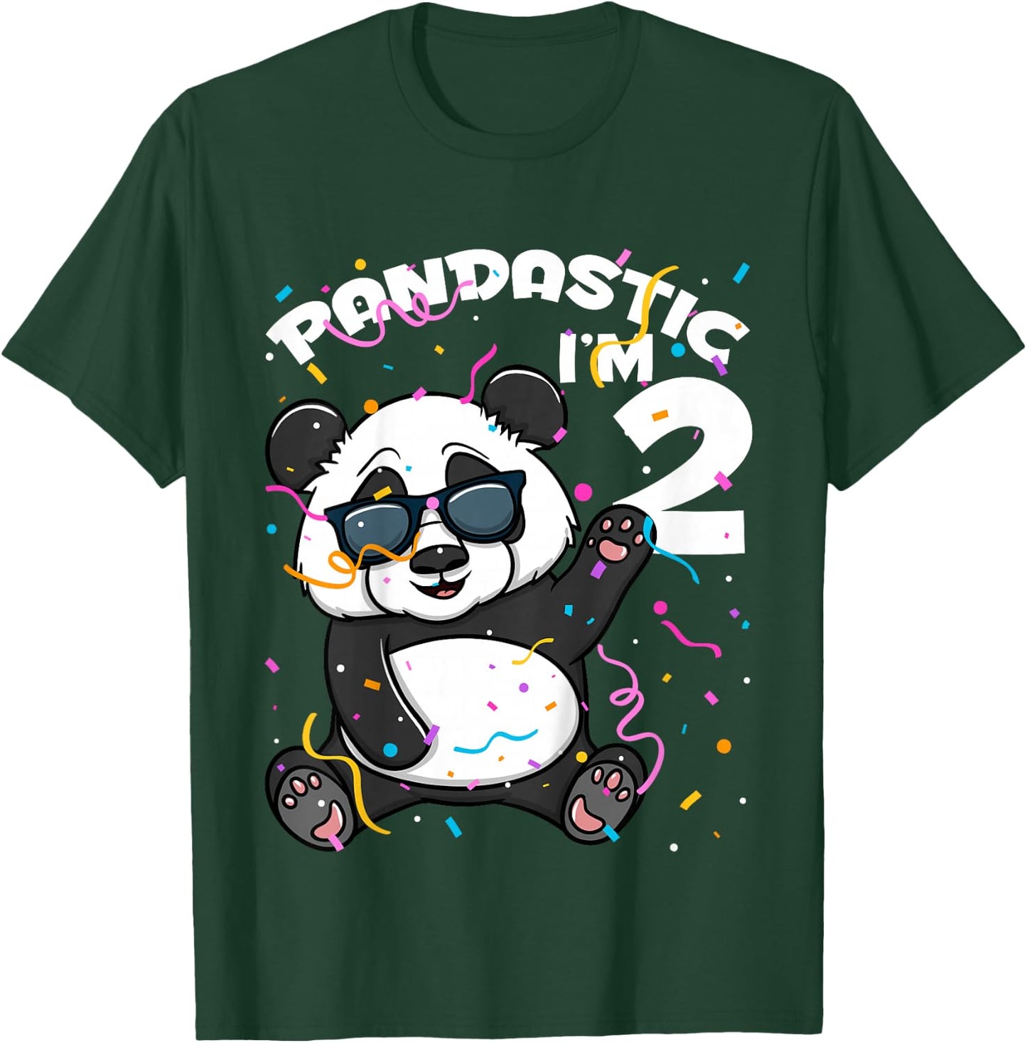 Kids 2nd Birthday Panda Pandastic 2 Year Old Boys Girls T-Shirt - T-Shirt | Forest