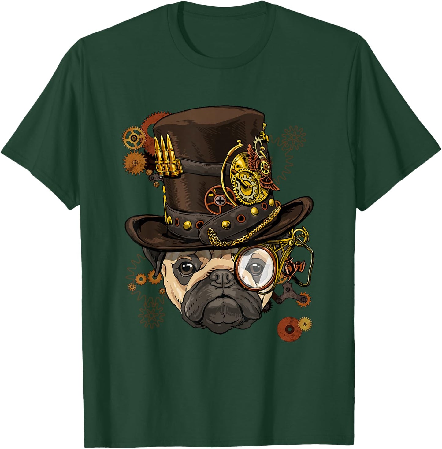 Steampunk Pug Dog Steampunk Pug Lovers T-Shirt - T-Shirt | Forest