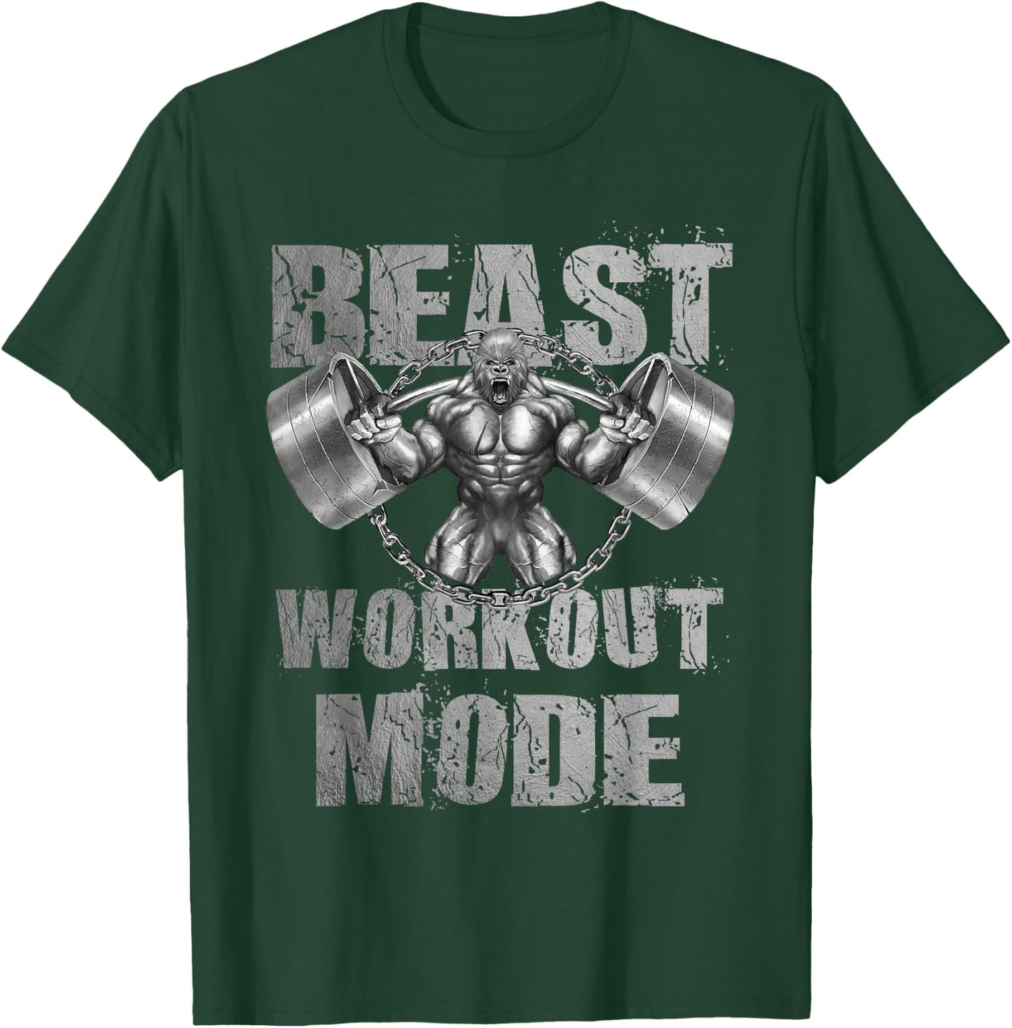 Gorilla Beast Workout Mode Lifting Weights Fitness Gym T-Shirt - T-Shirt | Forest
