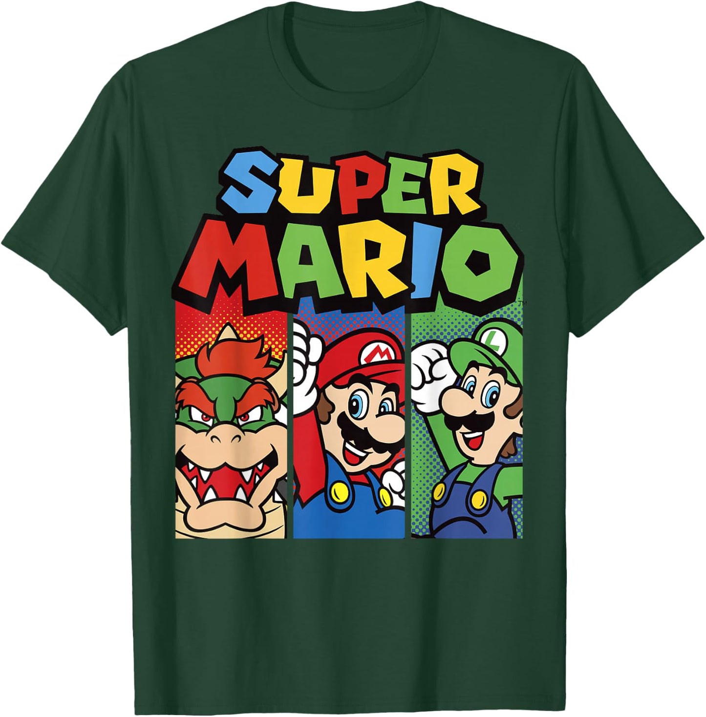 Super Mario Bros Vintage Old School Nintendo Hero Panels T-Shirt - T-Shirt | Forest