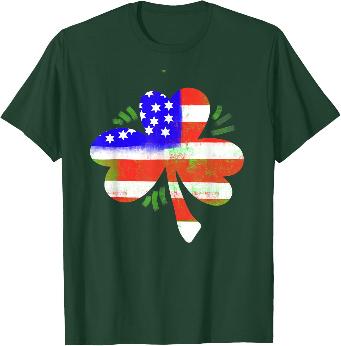 Saint Patrick's Day Irish Red White & Blue Shamrock Gift T-Shirt - T-Shirt | Forest
