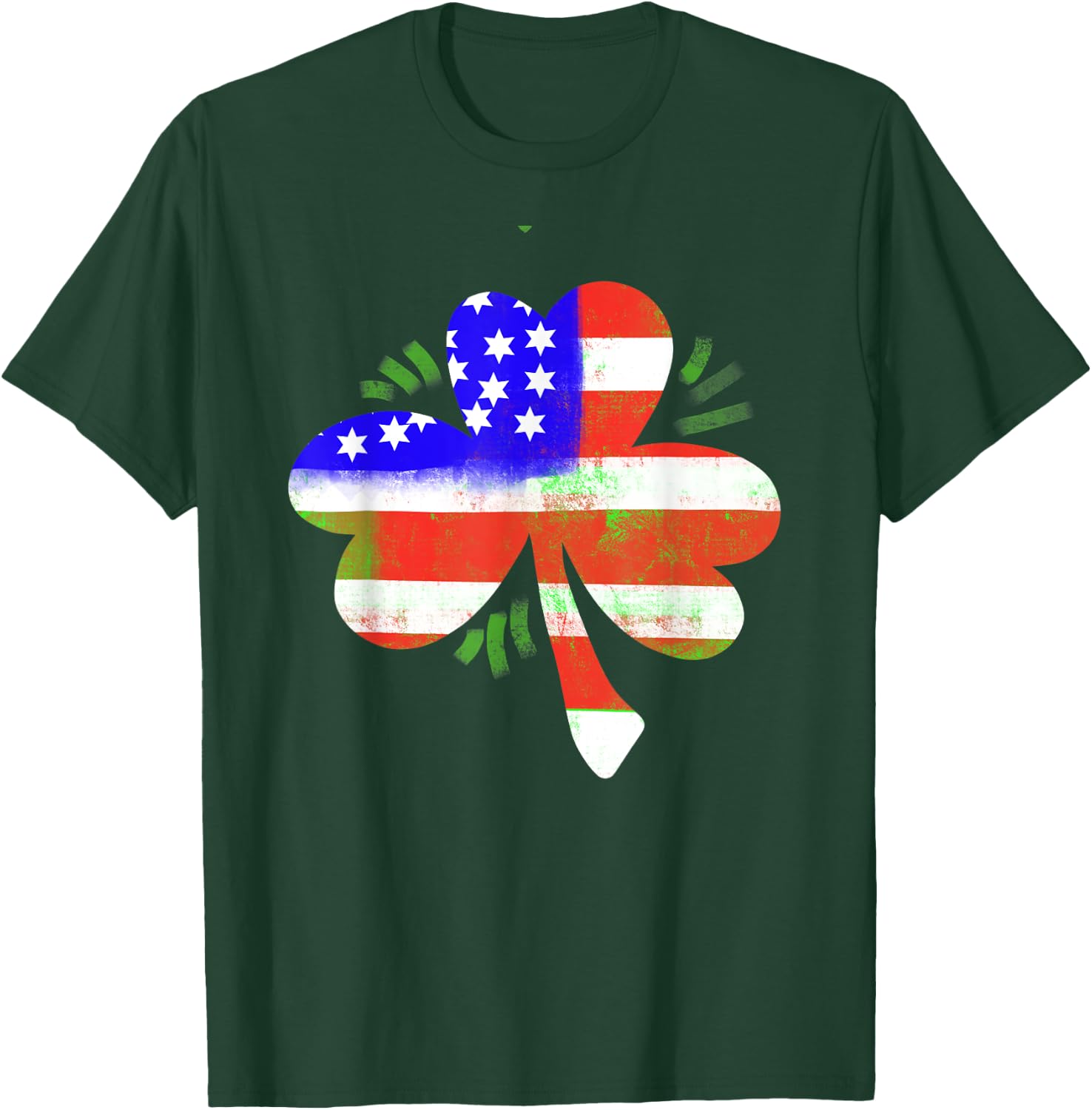 Saint Patrick's Day Irish Red White & Blue Shamrock Gift T-Shirt - T-Shirt | Forest