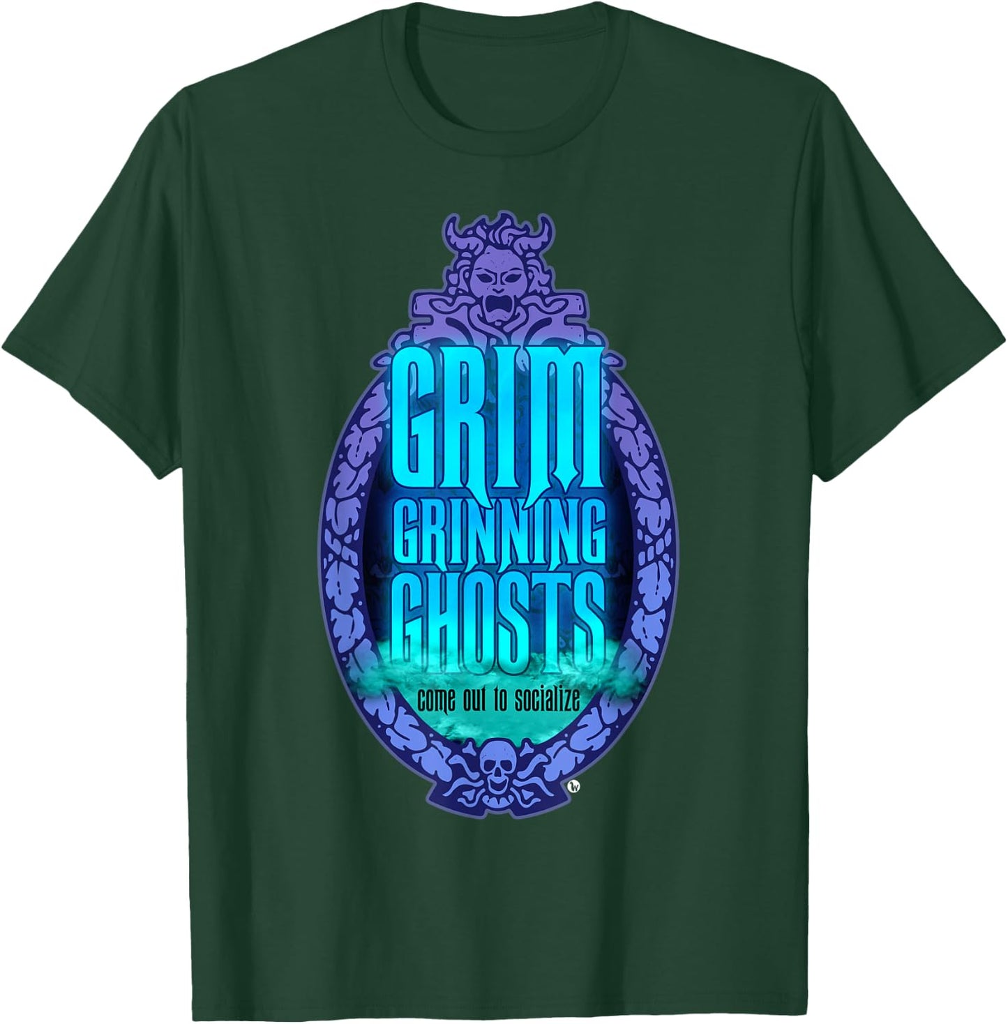 Grim Grinning Ghost Haunted Socialize & Women T-Shirt - T-Shirt | Forest