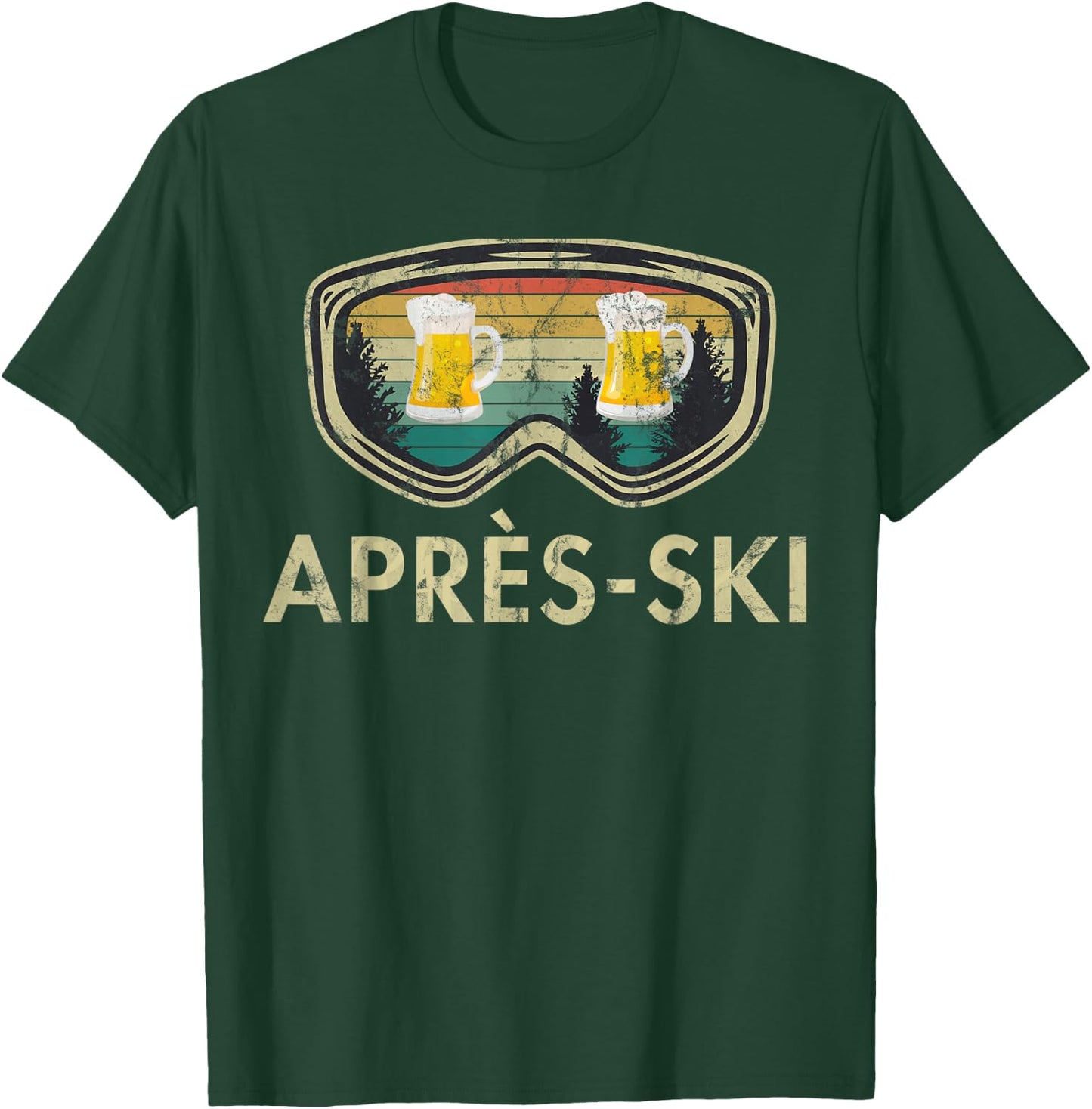 Après Ski Beer Skiing Snowboard Skier Mountains Outfit T-Shirt - T-Shirt | Forest