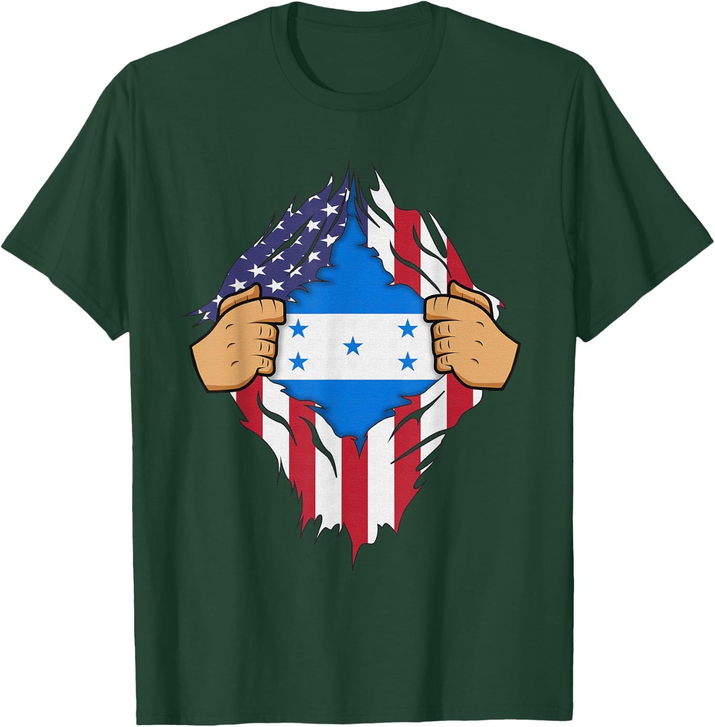HONDURAN FLAG HONDURAS Men Women Kids Gift T-Shirt - T-Shirt | Forest