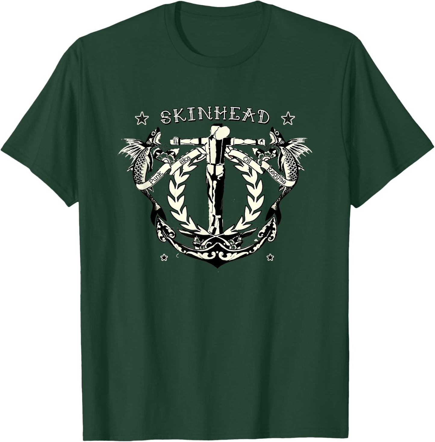Tattoo Crucified Skinhead Shirt Punk Ska Oi Reggae T-Shirt - T-Shirt | Forest