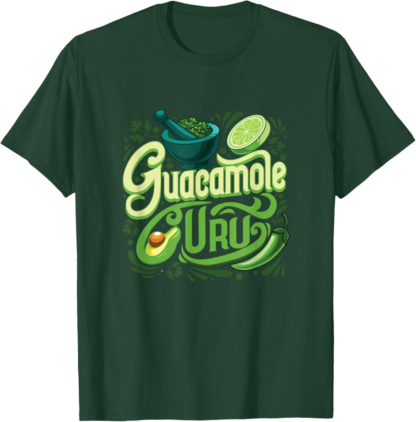 Guacamole Guru - Funny Avocado Lover & Game Night Host T-Shirt - T-Shirt | Forest