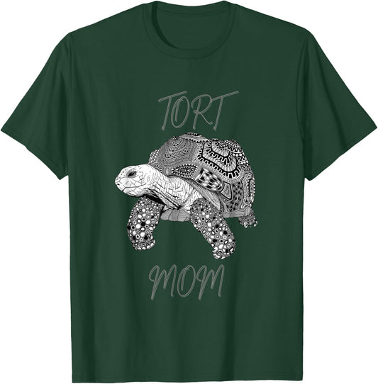 Tort Mom Sulcata African Spurred Tortoise Turtle Shell T-Shirt - T-Shirt | Forest