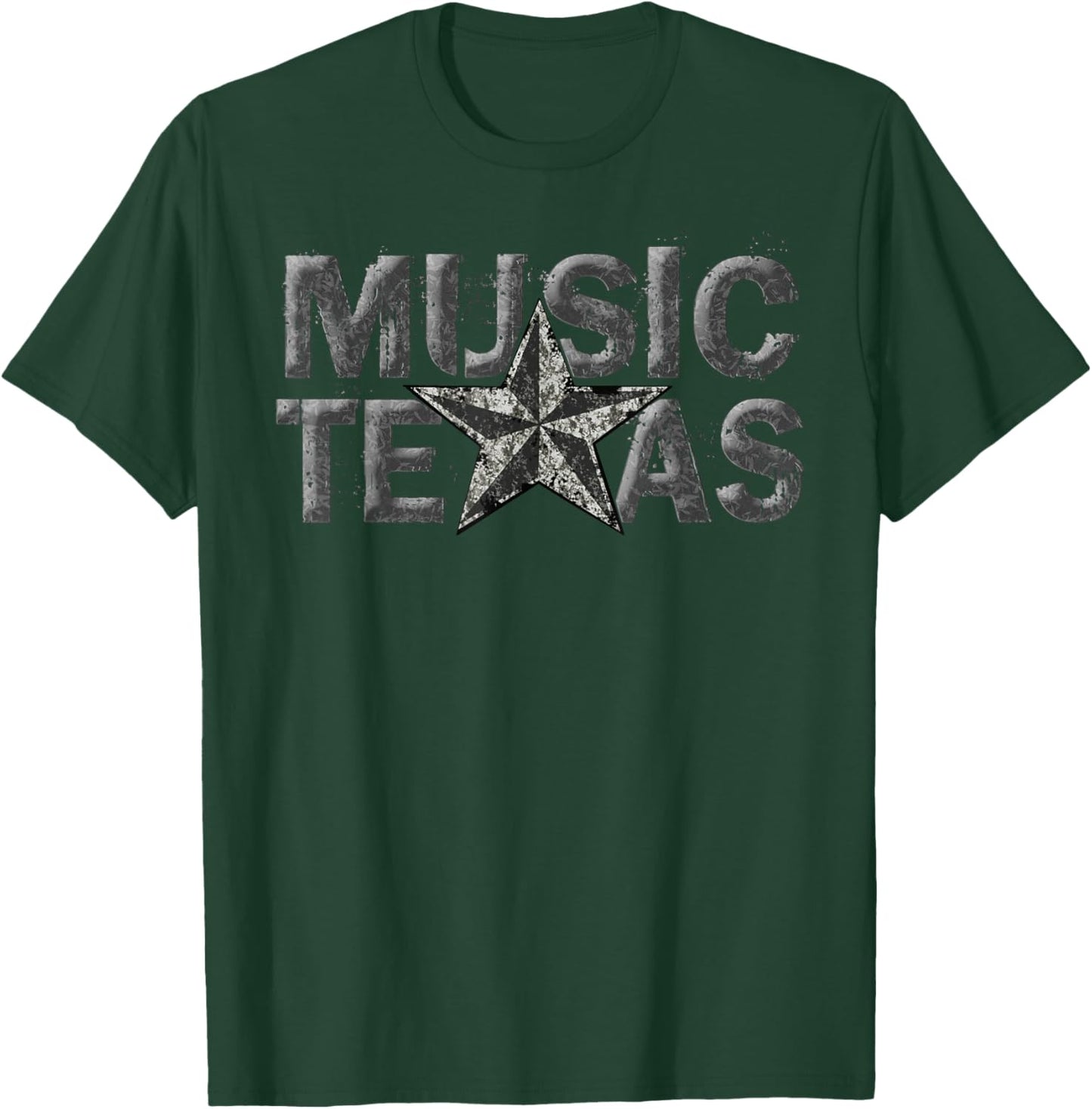 Music Texas Original 1990's Distressed Brand Logo Design T-Shirt - T-Shirt | Forest