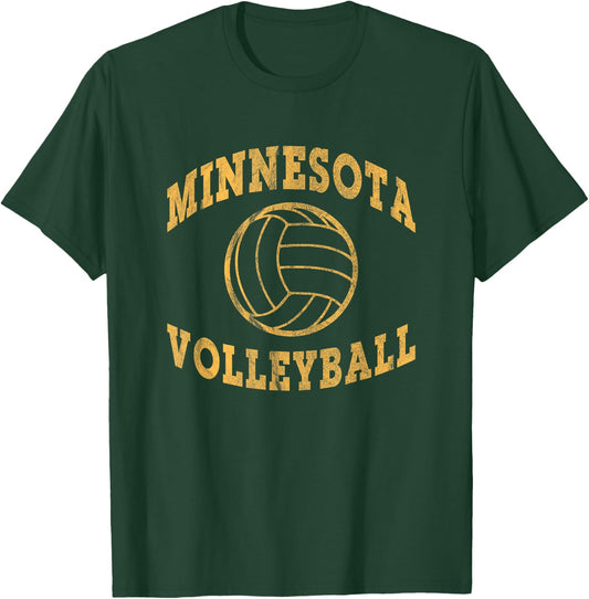Minnesota Volleyball Classic Vintage Distressed T-Shirt - T-Shirt | Forest