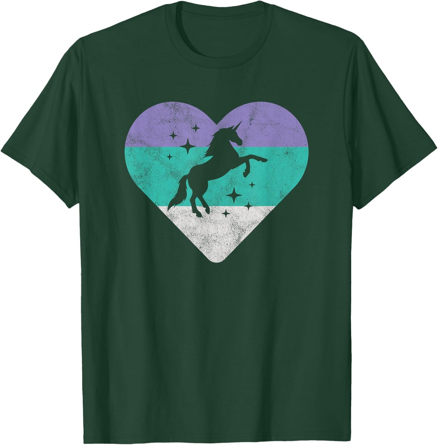 Unicorn Retro Gift or Girls T-Shirt - T-Shirt | Forest