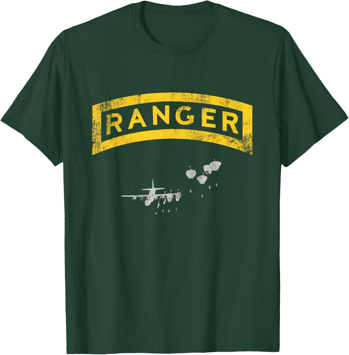 US Army Ranger Tab Airborne Ranger Military Veteran Vintage T-Shirt - T-Shirt | Forest