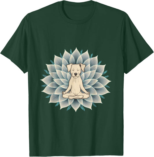 Buddha Yoga Dog Shirt Meditation Lotus Flower Women T-Shirt - T-Shirt | Forest