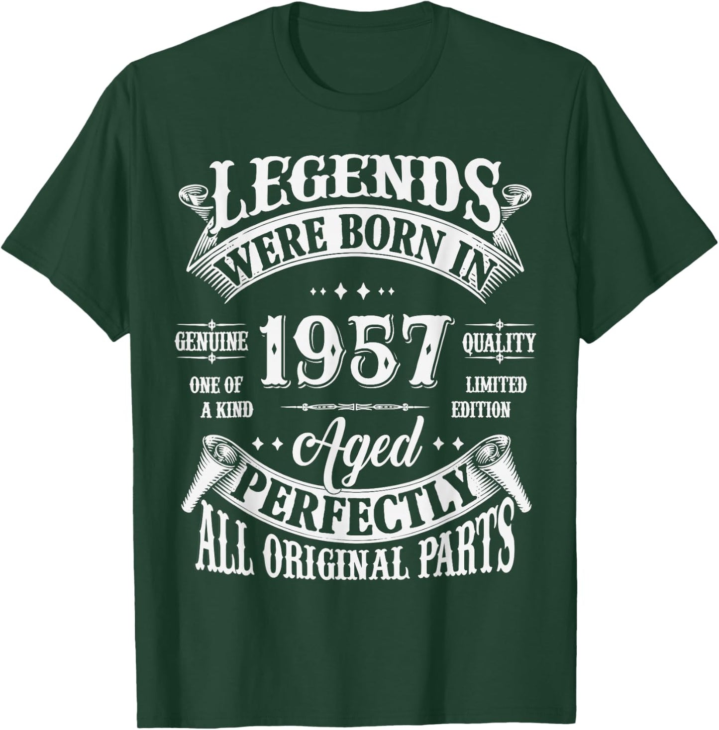 68th Birthday 68 Years Old Vintage Legends Born In 1957 T-Shirt - T-Shirt | Forest