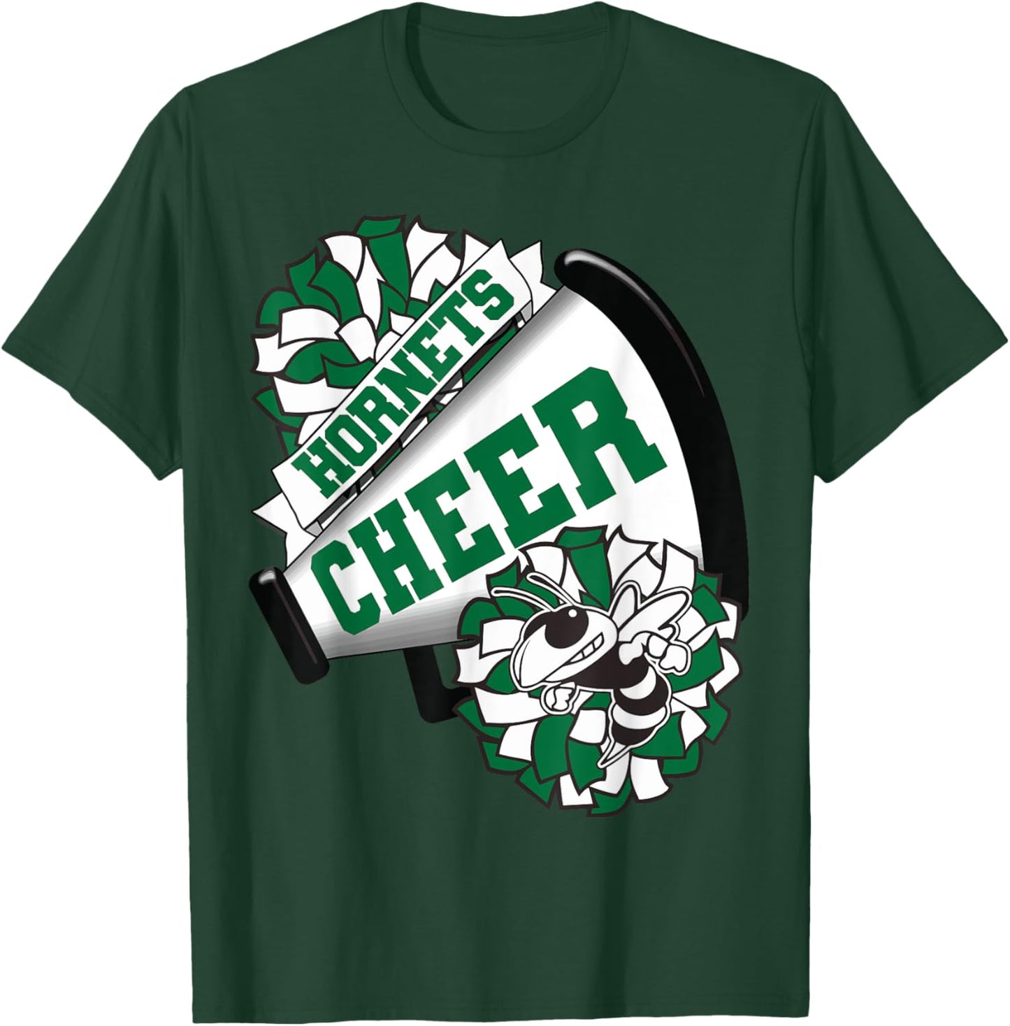 Hornets Cheer Back To School Cheerleading Spirit Green T-Shirt - T-Shirt | Forest