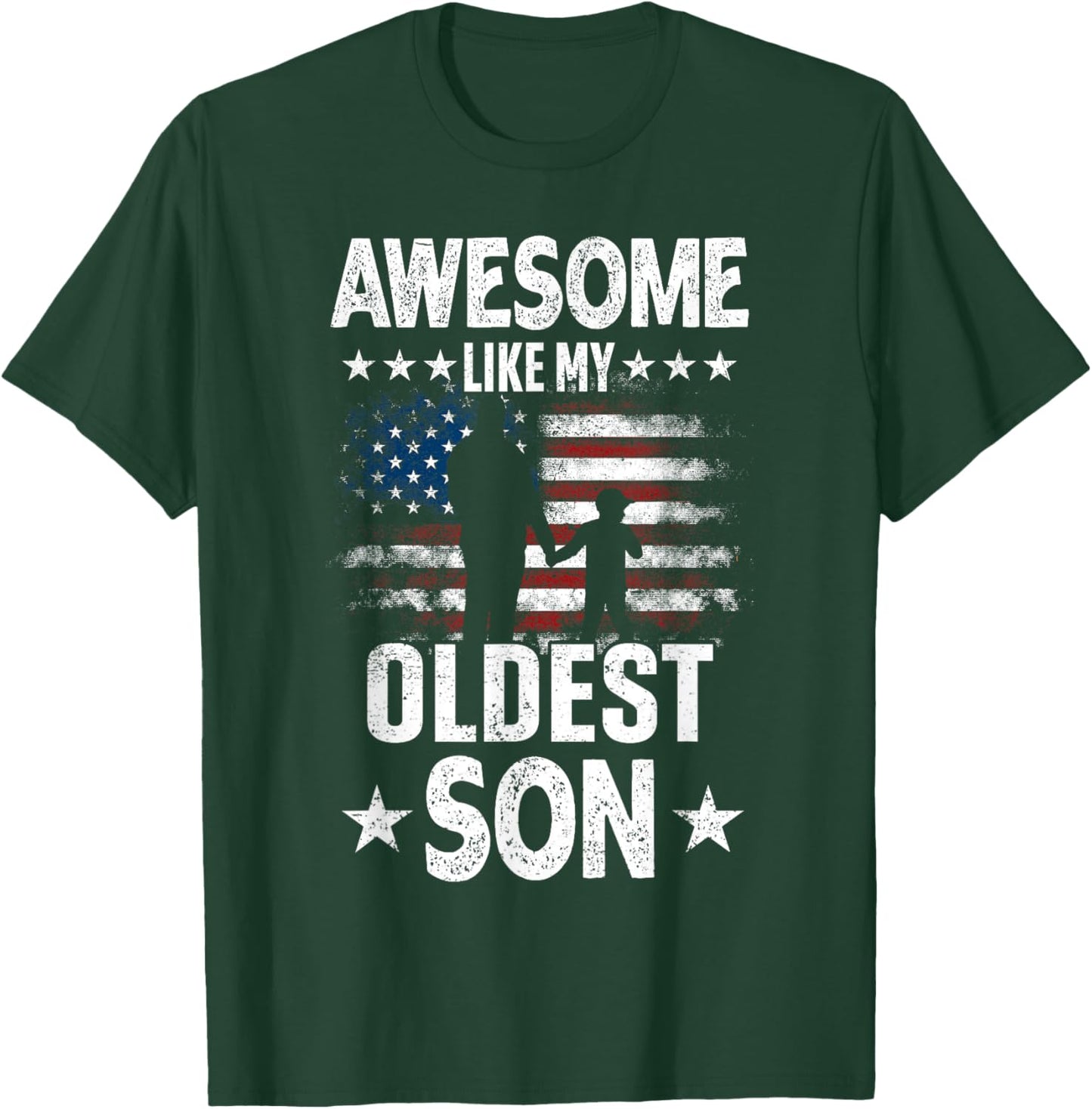 Awesome Like My Oldest Son Vintage Usa Flag Fathers Day Kids Men T-Shirt - T-Shirt | Forest
