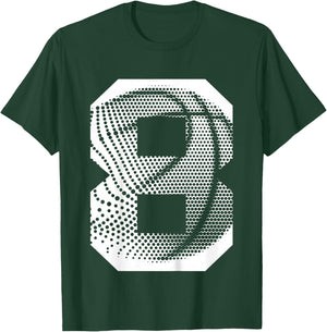 Kids 8th Birthday Boy Basketball Player Basketball 8 Years Old T-Shirt - T-Shirt | Forest