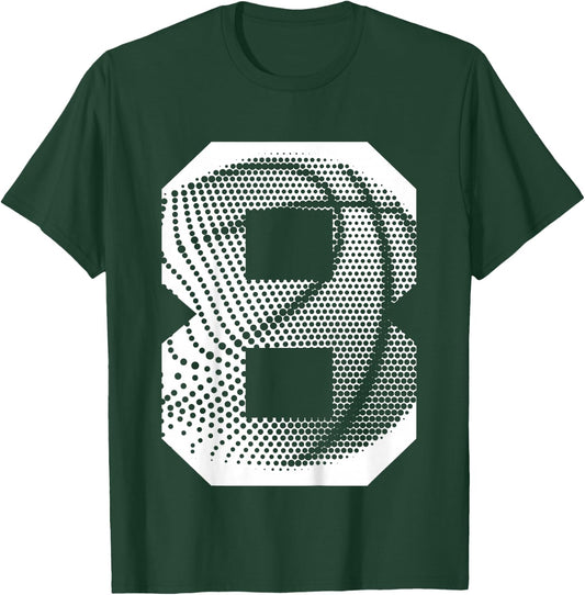 Kids 8th Birthday Boy Basketball Player Basketball 8 Years Old T-Shirt - T-Shirt | Forest