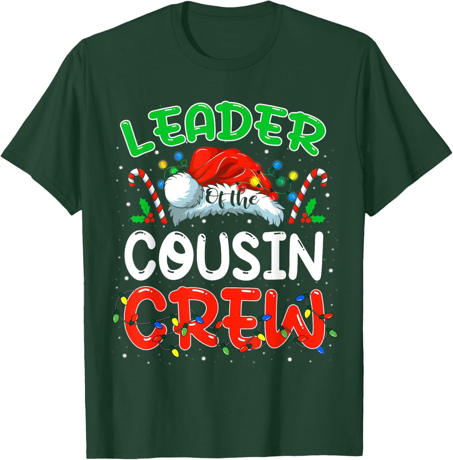 Leader of the Cousin Crew Christmas Family Matching Xmas T-Shirt - T-Shirt | Forest