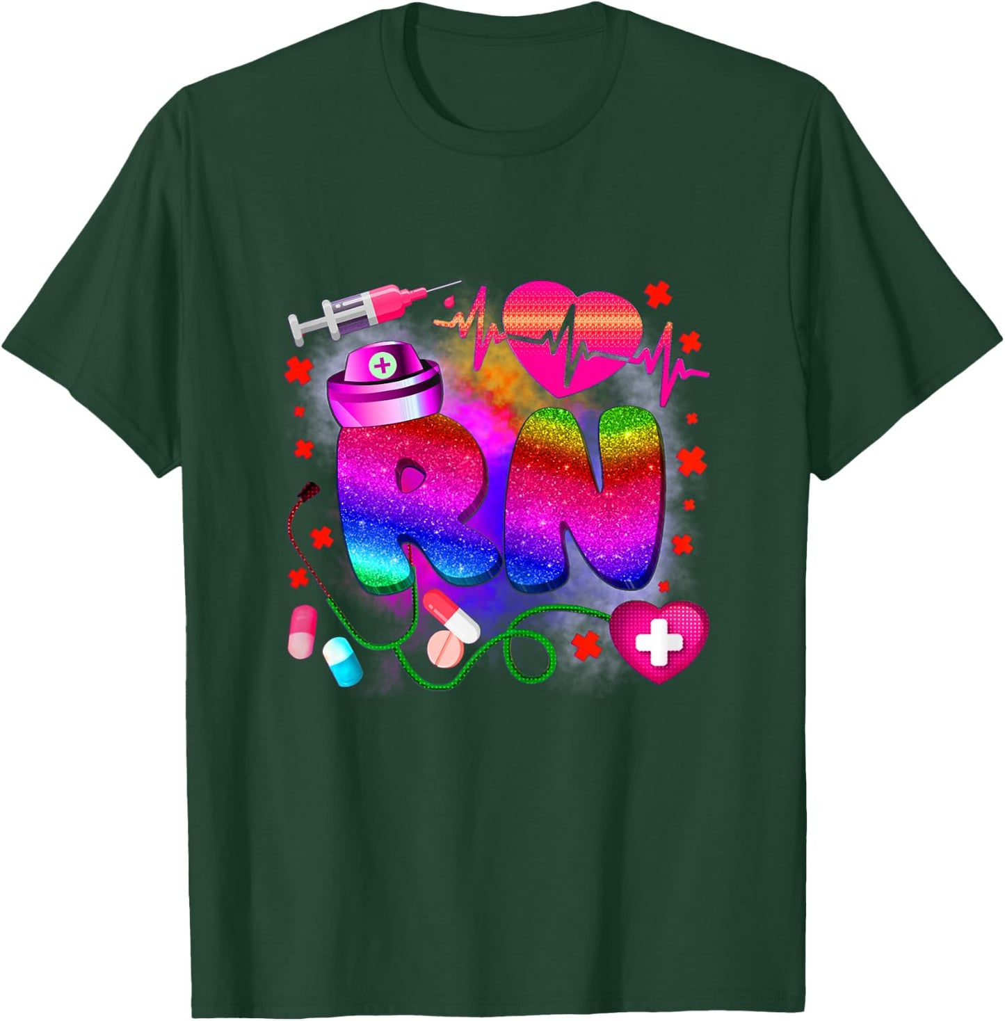 Registered Nurse RN - Tie Dye Registered Nurse Funny RN T-Shirt - T-Shirt | Forest