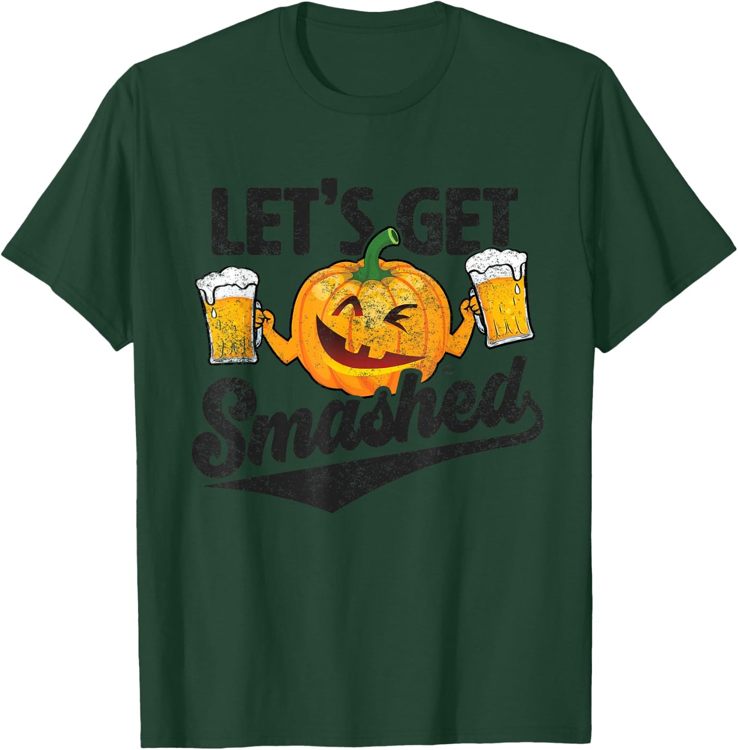 Lets Get Smashed Funny Pumpkin Beer Halloween T-Shirt - T-Shirt | Forest