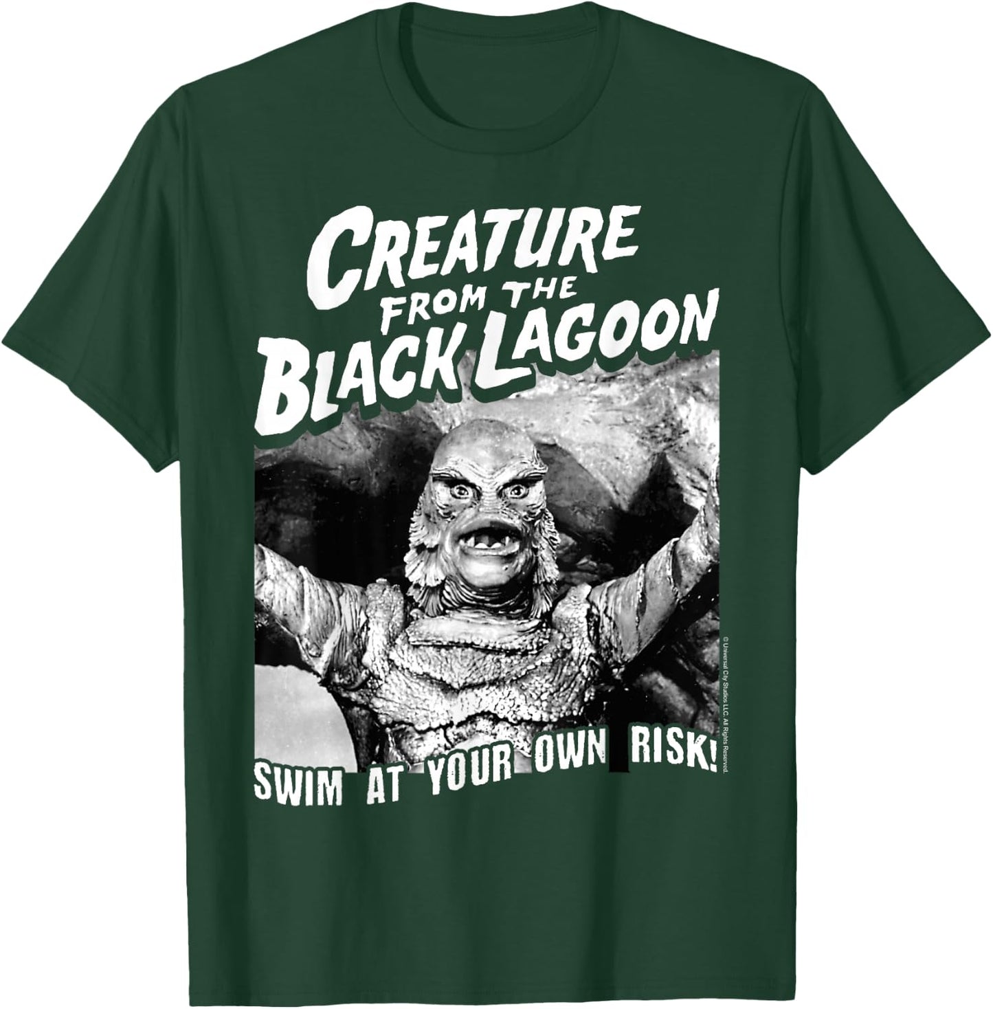 Universal Monsters Black Lagoon Swim At Your Own Risk T-Shirt - T-Shirt | Forest