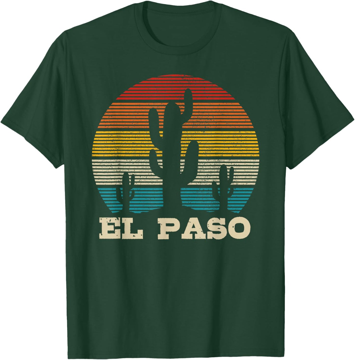 El Paso Texas Cactus Vintage Retro Desert Souvenir Gift T-Shirt - T-Shirt | Forest