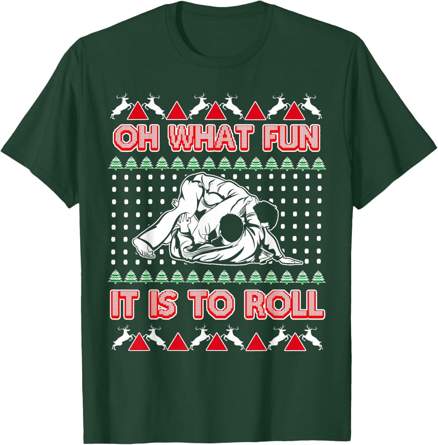 Jiu Jitsu BJJ Ugly Christmas Sweater MMA Funny Xmas T-Shirt - T-Shirt | Forest