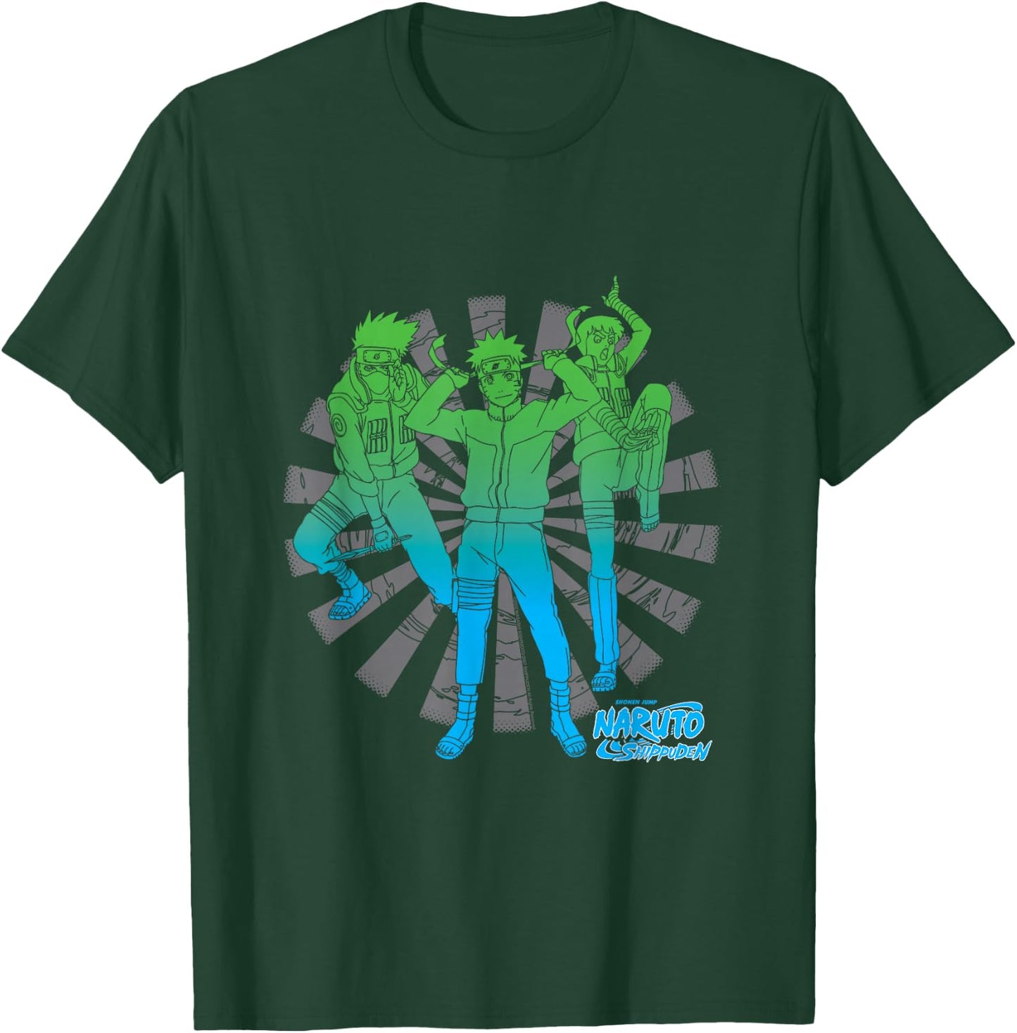 Naruto Shippuden Naruto Rock Lee Kakashi Anime T-Shirt - T-Shirt | Forest