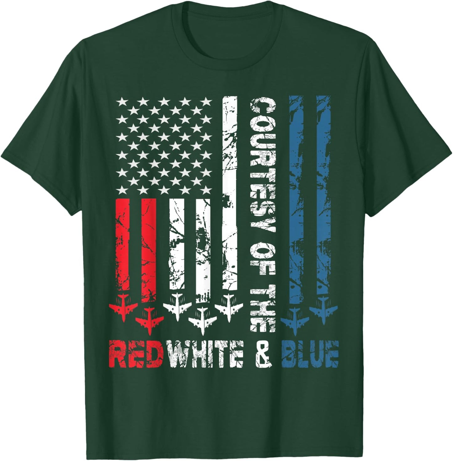 Courtesy of The Red White and Blue Vintage America US Flag T-Shirt - T-Shirt | Forest