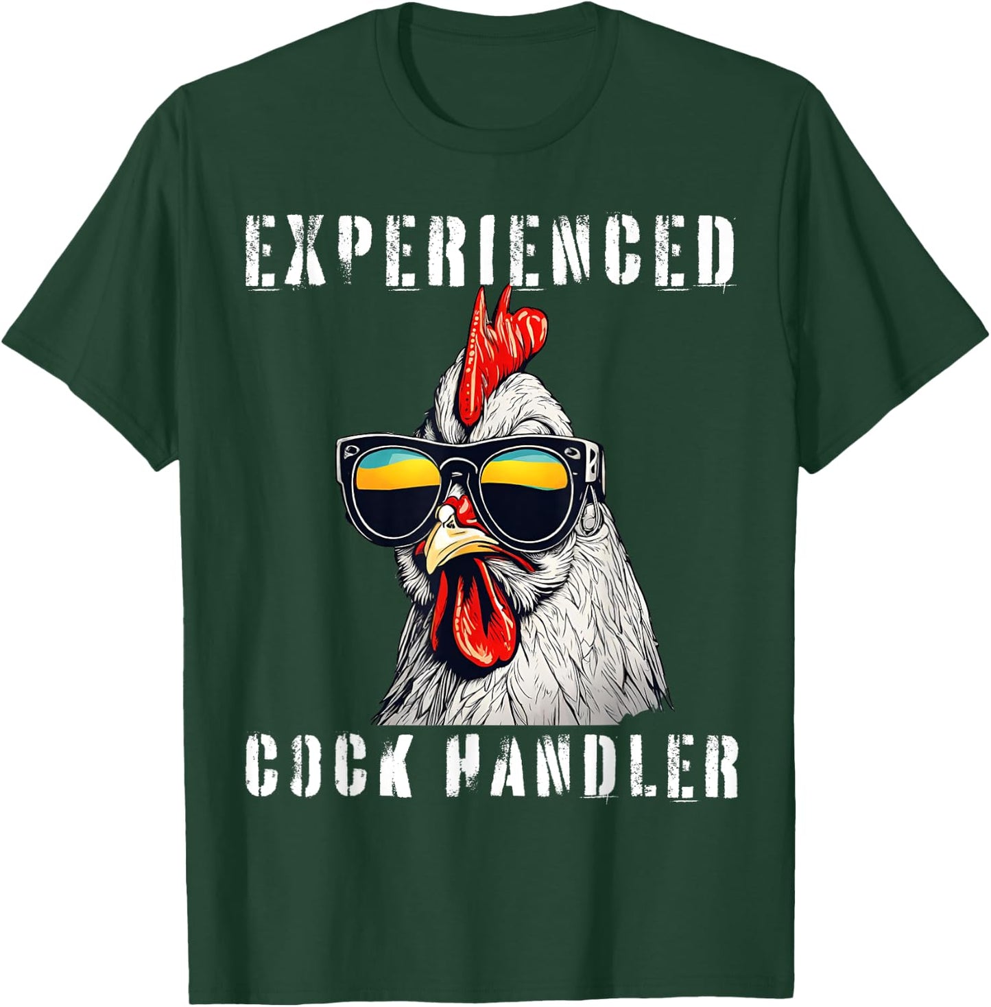 Experienced Cock Handler Funny Rooster T-Shirt - T-Shirt | Forest