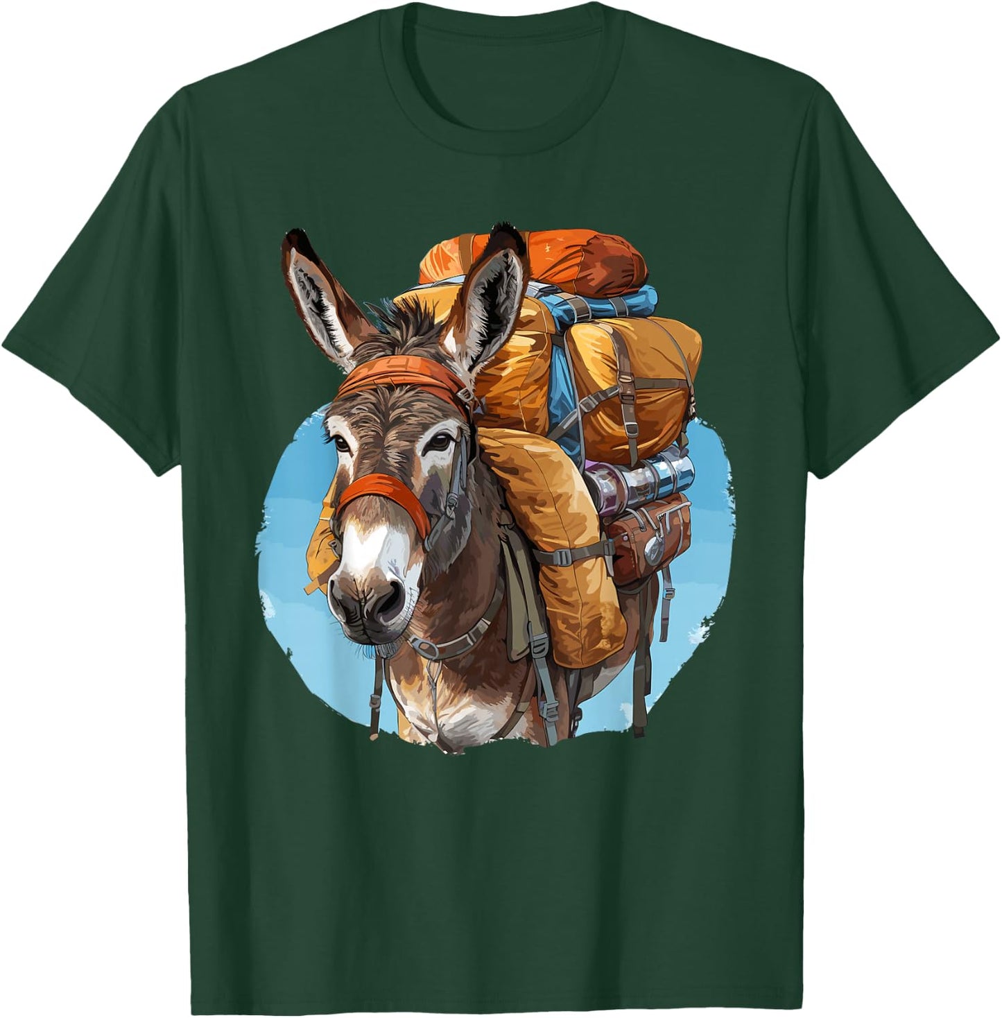 Donkey Mules Pack Mule Hiking T-Shirt - T-Shirt | Forest